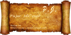 Pajer József névjegykártya
